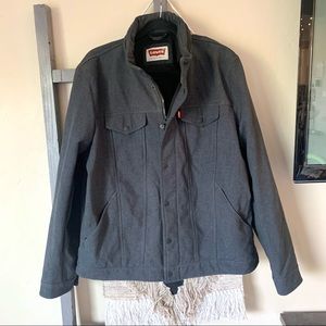 Levi’s overcoat with hidden hood